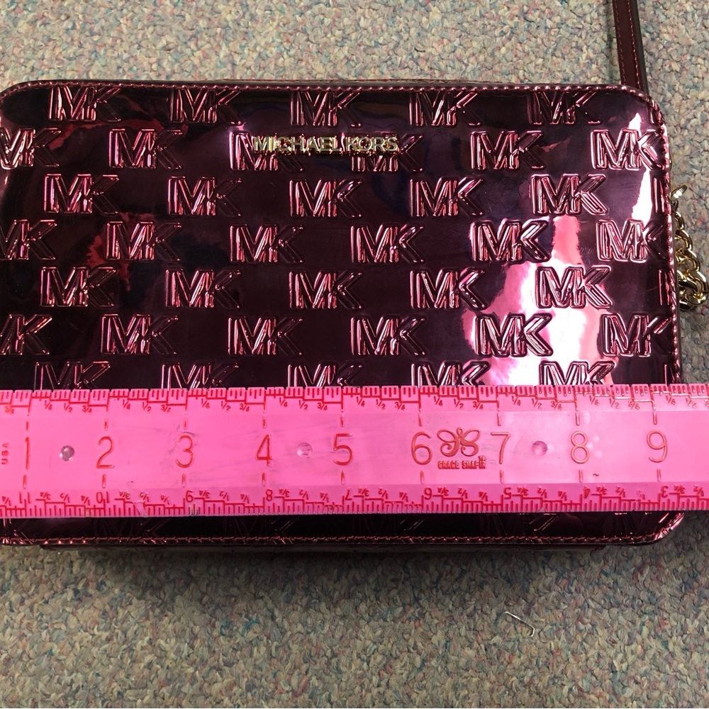 Michael Kors Burgandy Embossed Women's Bag - Picture 11 of 12